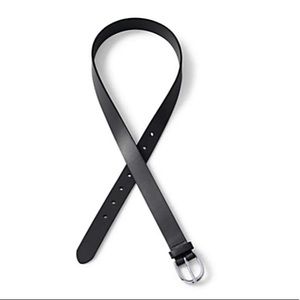 NEW Women’s black leather belt Land’s End 100% leather belt